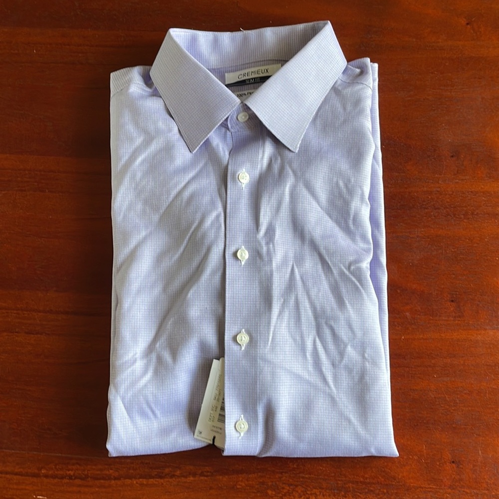 Daniel Cremieux Dress Shirt size 17 1/2 34 Lavender/blue